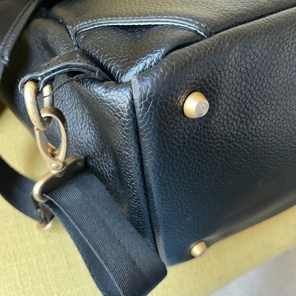 Freshly Picked Black Backpack Diaper Bag with Gold Hardware